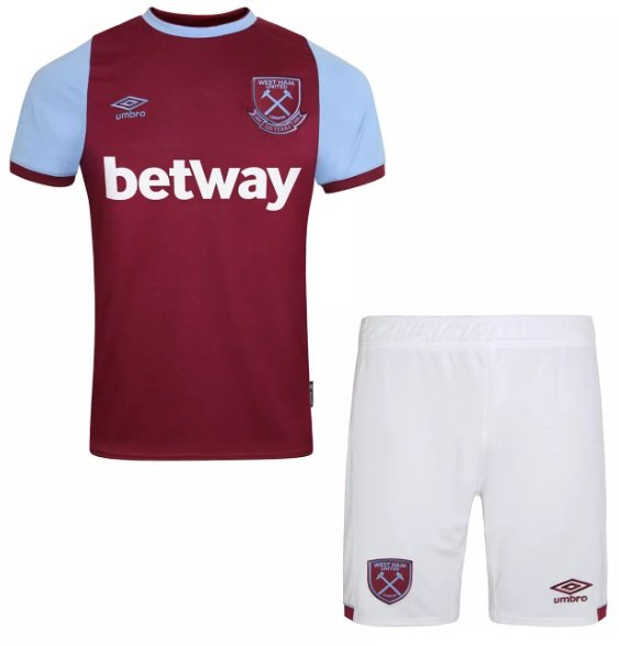 Kit infantil oficial umbro West Ham 2020 2021 I jogador
